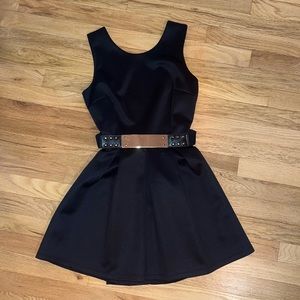 Black backless party dress